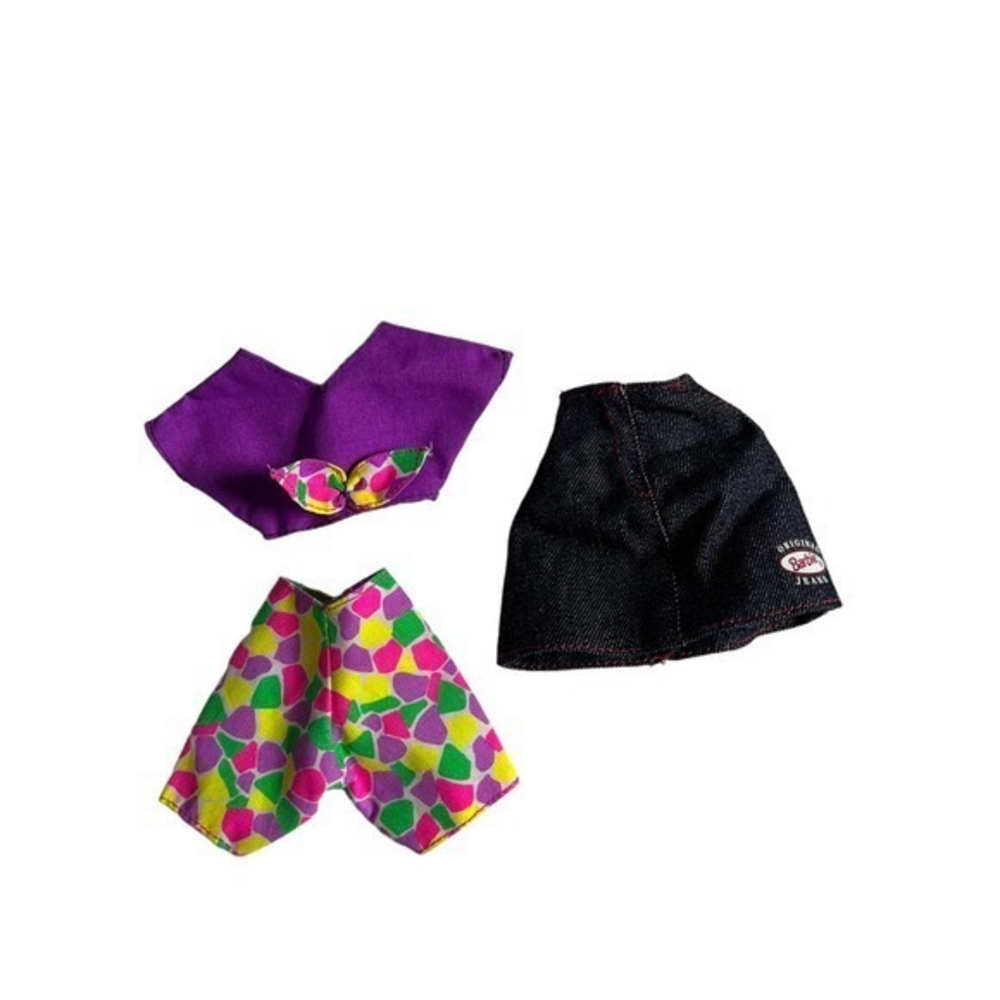 Mattel Barbie‎ 1990s Fashion Favorites Colorful Outfit & Denim Skirt